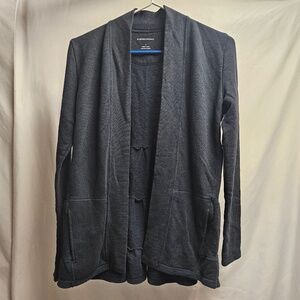 Dark blue/ navy/ blackish Anthropologie ruffle heavy cardigan jacket small open